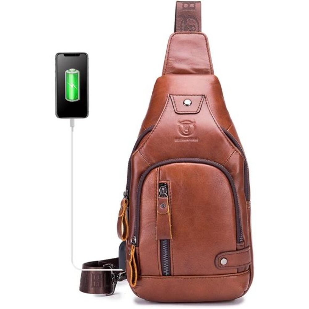 Genuine Leather Sling Bag for Men
